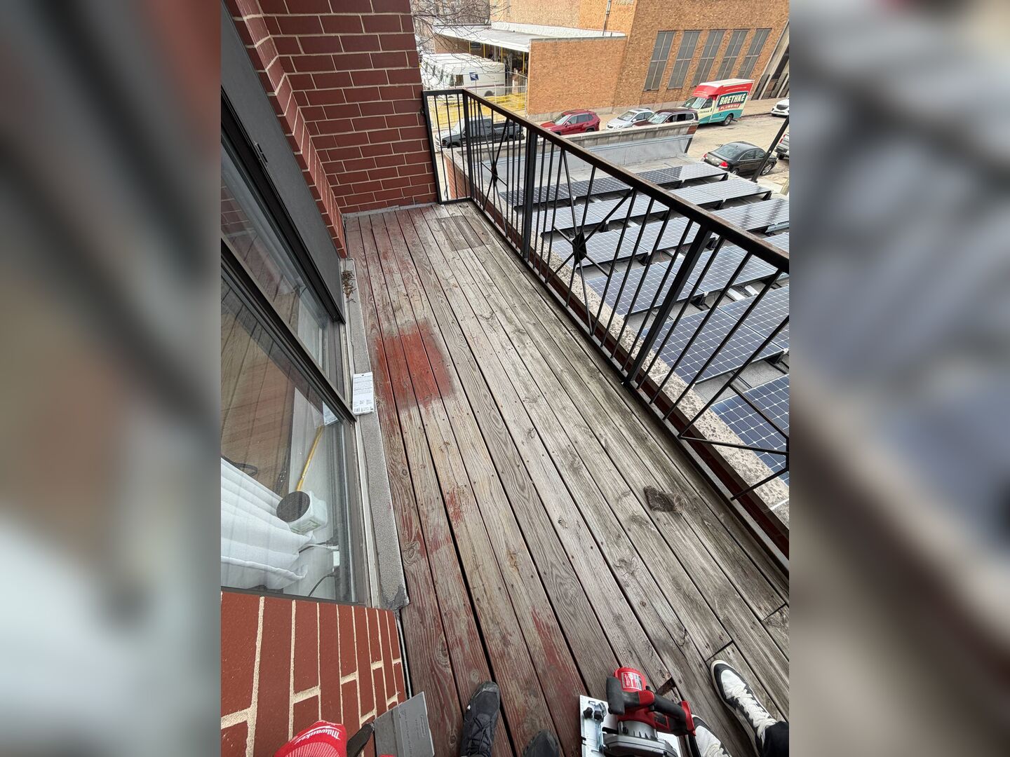 Balcony deck board replacement before