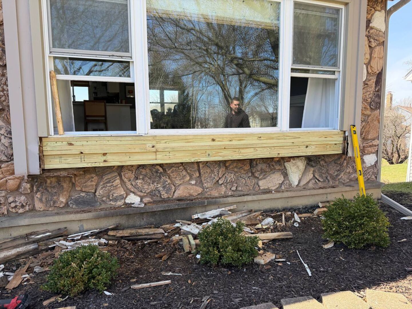 Bay window framing repair after