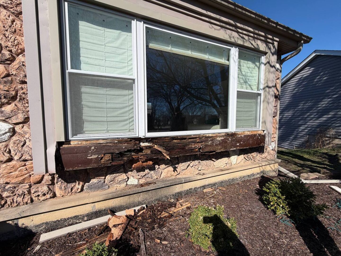 Bay window framing repair before
