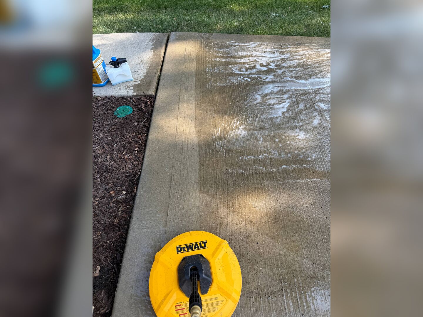 Driveway pressure washing before
