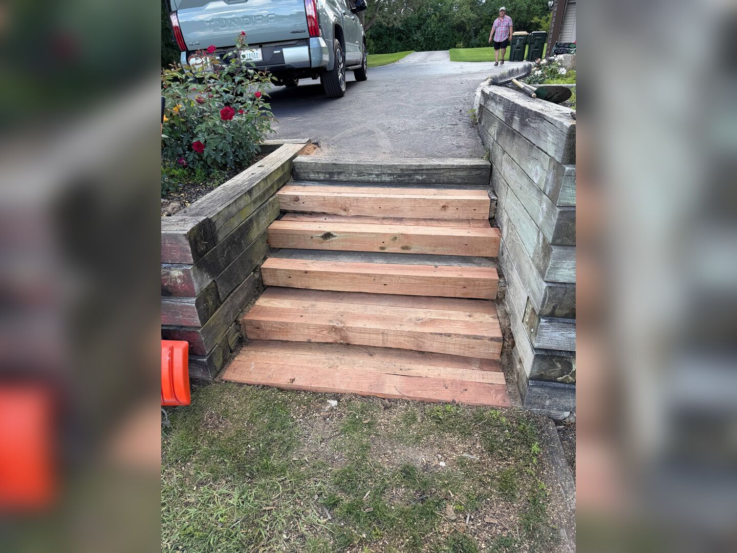 Outdoor step rebuild after