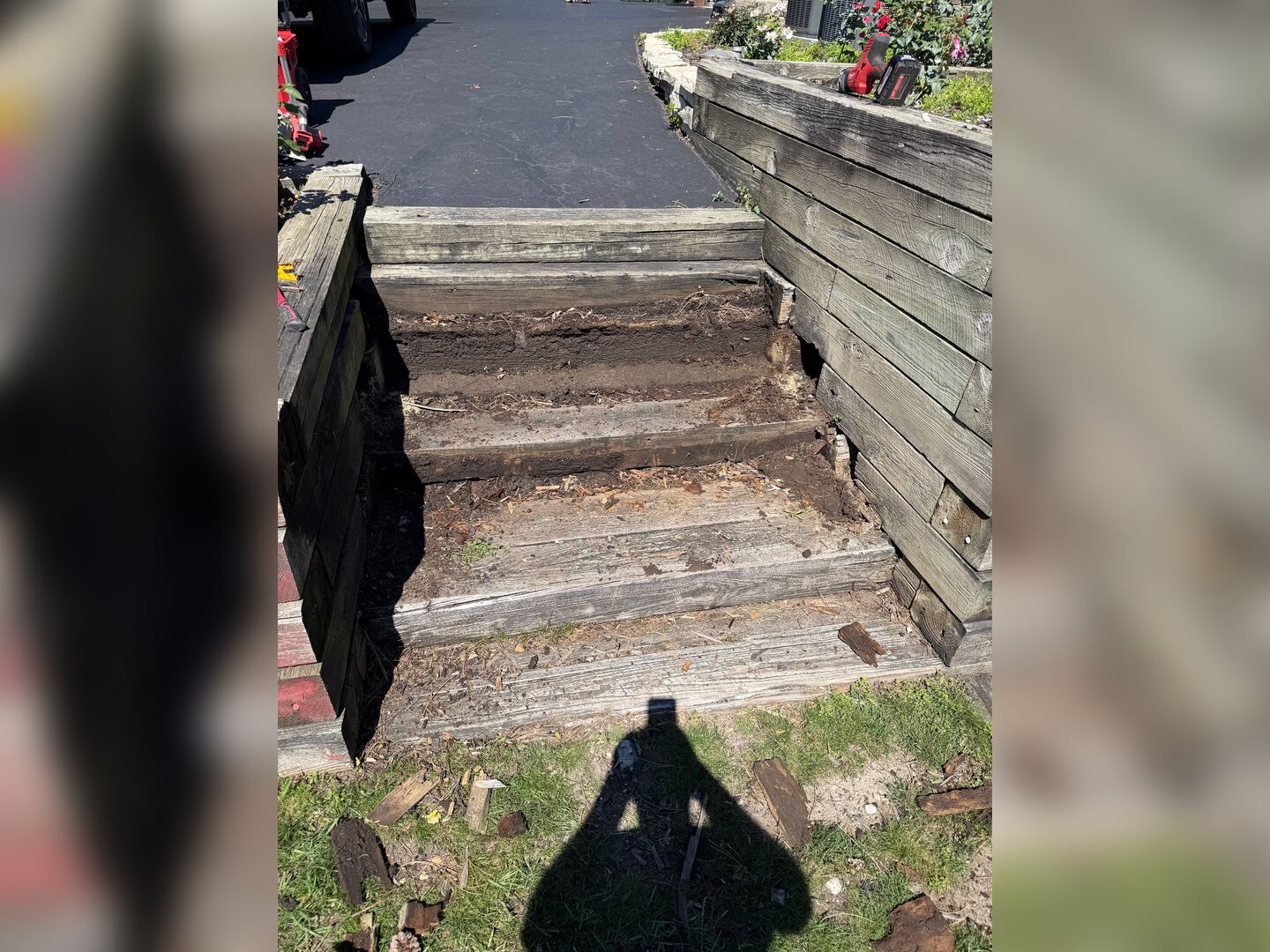 Outdoor step rebuild before