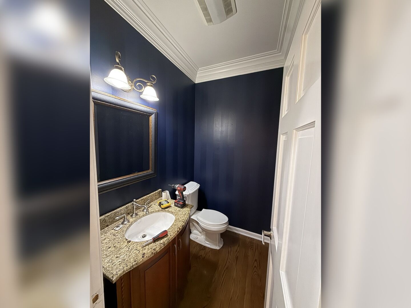 Powder room painting after
